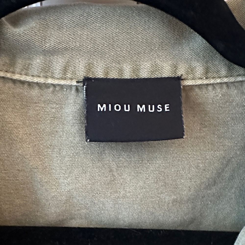 Miou Muse Olive Green Button-Up Romper - Picture 4 of 4